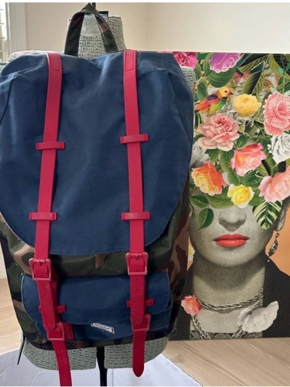 Copy-HERSCHEL SUPPLY CO. LITTLE AMERICA BACKPACK Woodland Camo/Navy/Red Rubber